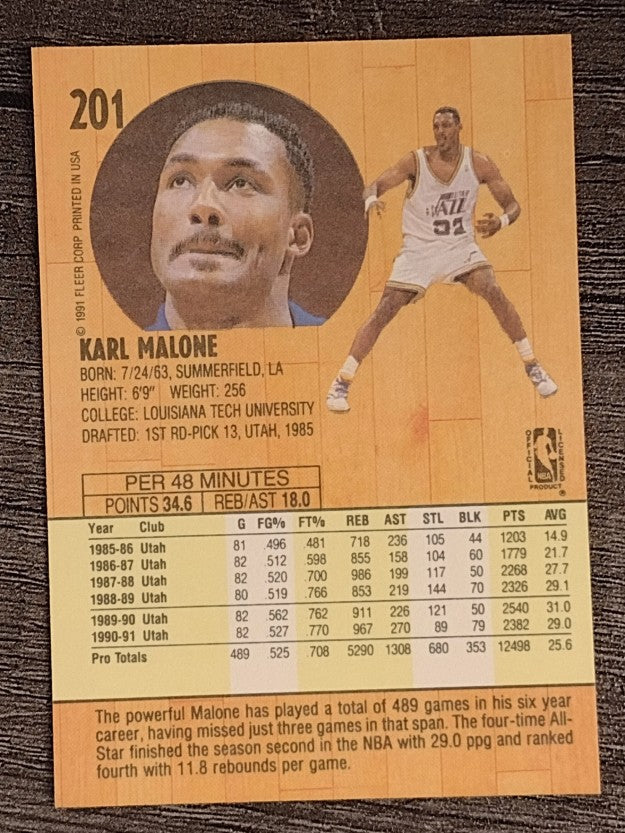 1991-92 Fleer #201 Karl Malone