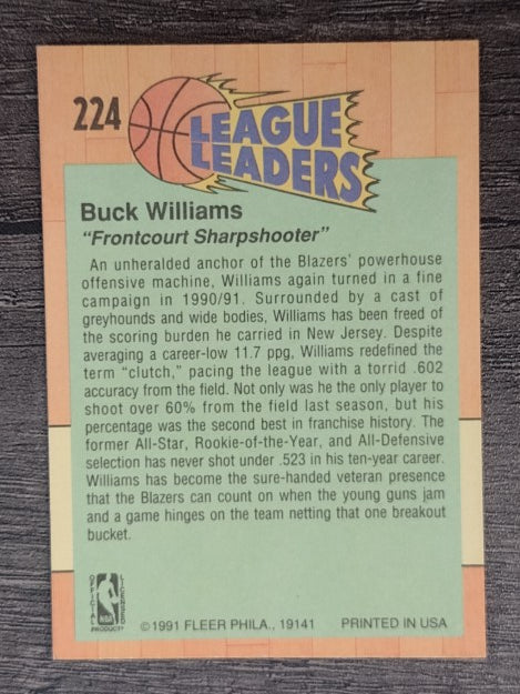 1991-92 Fleer #224 Buck Williams LL