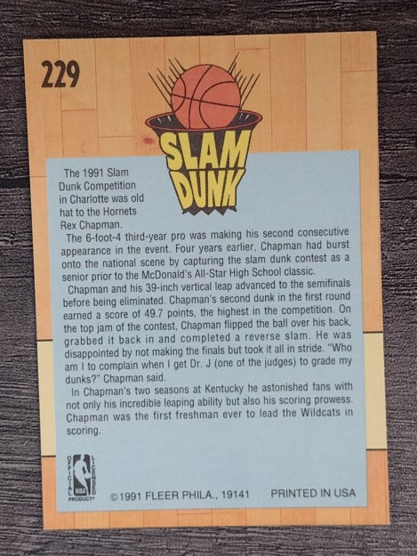 1991-92 Fleer #229 Rex Chapman SD