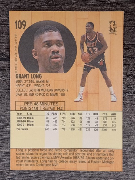 1991-92 Fleer #109 Grant Long