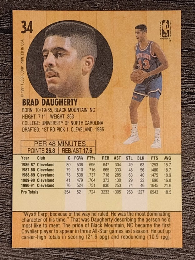1991-92 Fleer #34 Brad Daugherty