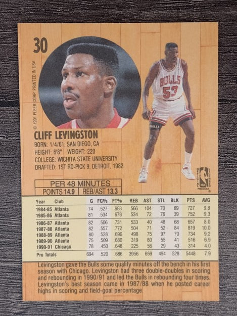 1991-92 Fleer #30 Cliff Levingston