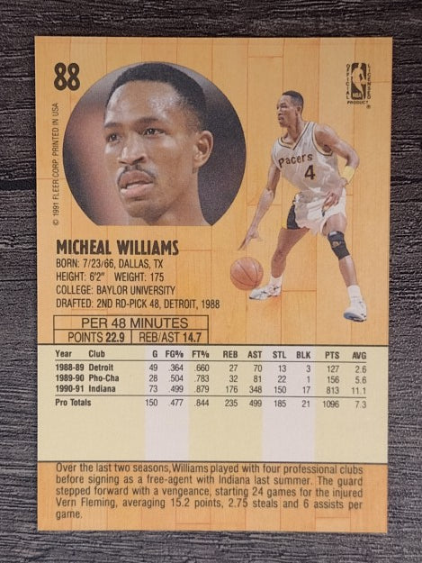 1991-92 Fleer #88 Micheal Williams
