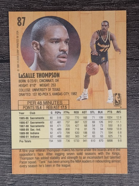 1991-92 Fleer #87 LaSalle Thompson