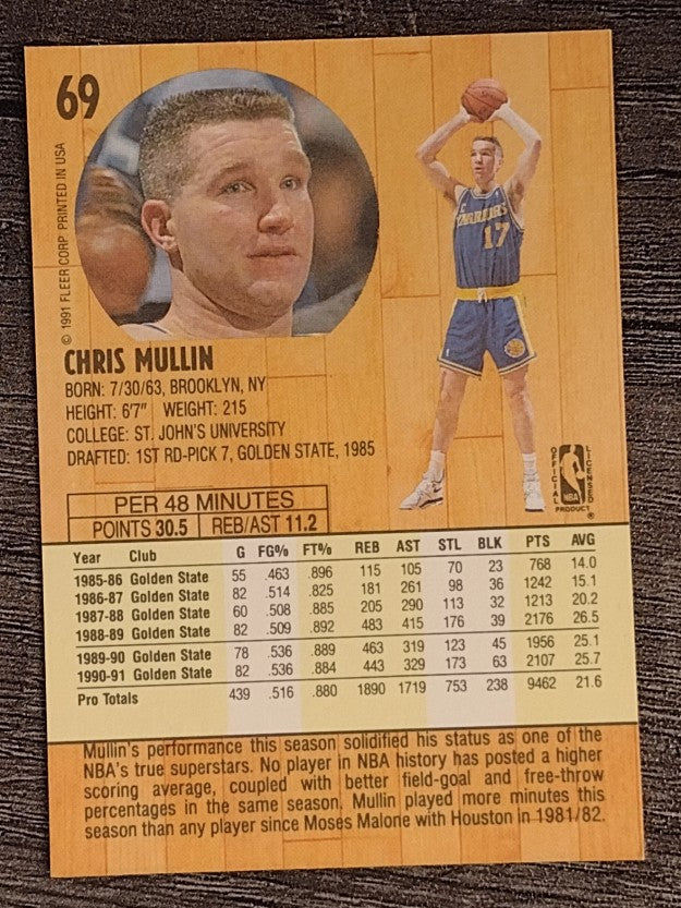1991-92 Fleer #69 Chris Mullin