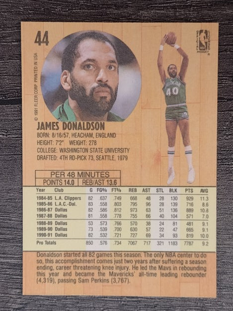 1991-92 Fleer #44 James Donaldson