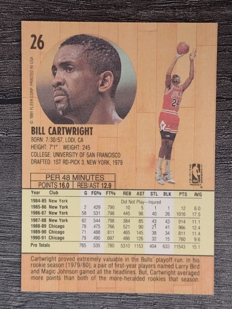 1991-92 Fleer #26 Bill Cartwright
