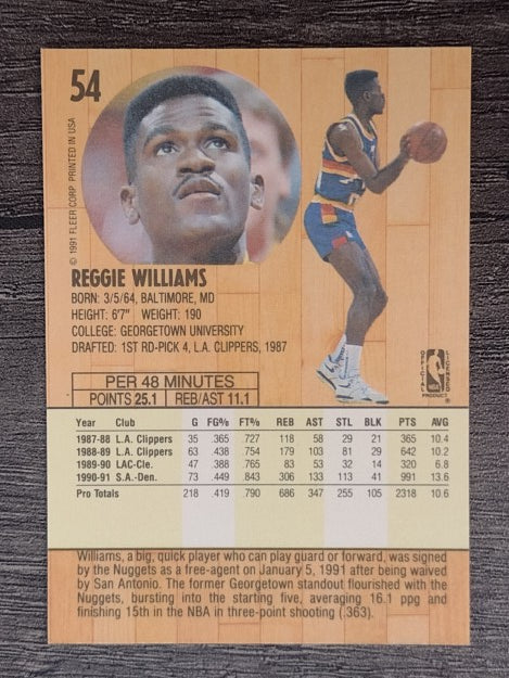1991-92 Fleer #54 Reggie Williams