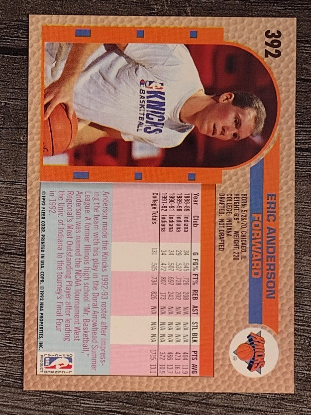1992-93 Fleer #392 Eric Anderson RC