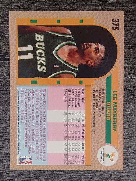 1992-93 Fleer #375 Lee Mayberry RC
