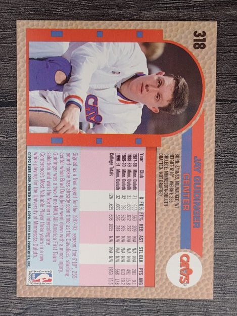 1992-93 Fleer #318 Jay Guidinger RC