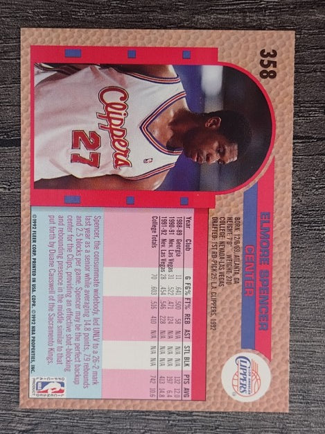 1992-93 Fleer #358 Elmore Spencer RC