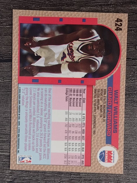 1992-93 Fleer #424 Walt Williams RC