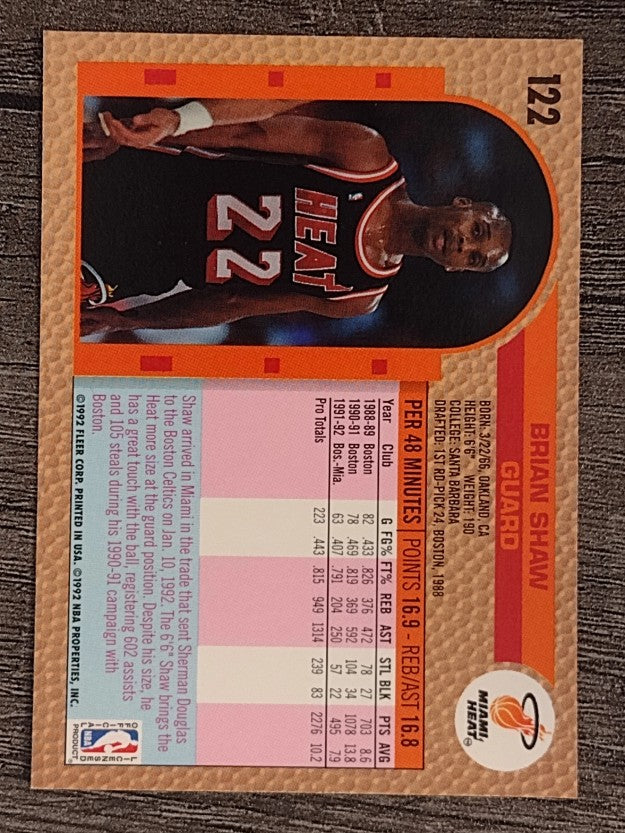 1992-93 Fleer #122 Brian Shaw