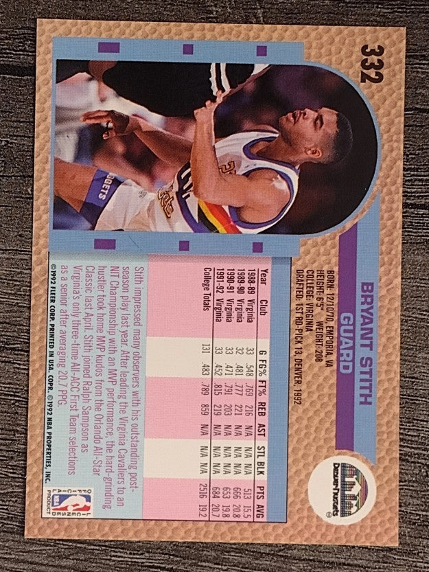 1992-93 Fleer #332 Bryant Stith RC