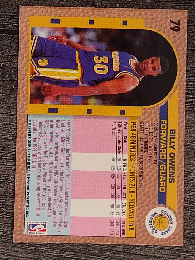 1992-93 Fleer #79 Billy Owens