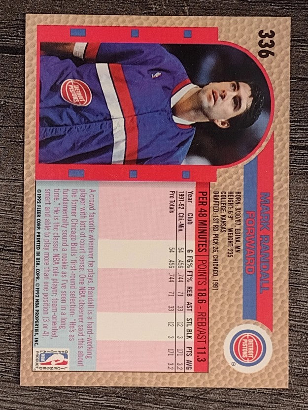 1992-93 Fleer #336 Mark Randall