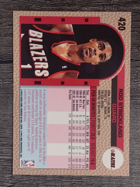 1992-93 Fleer #420 Rod Strickland