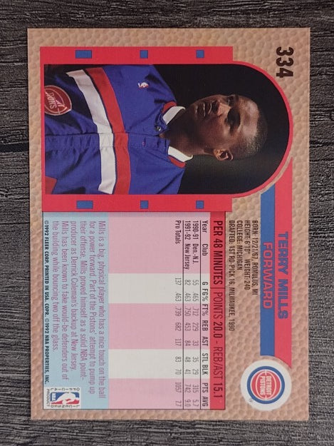 1992-93 Fleer #334 Terry Mills
