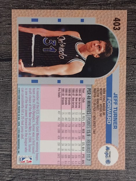 1992-93 Fleer #403 Jeff Turner