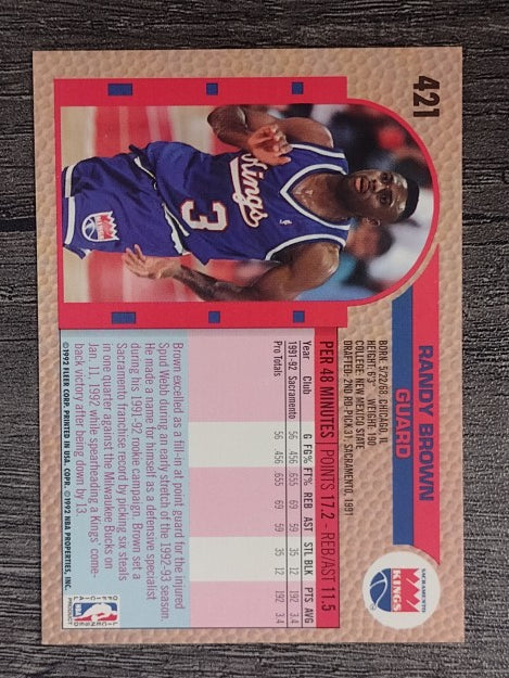1992-93 Fleer #421 Randy Brown