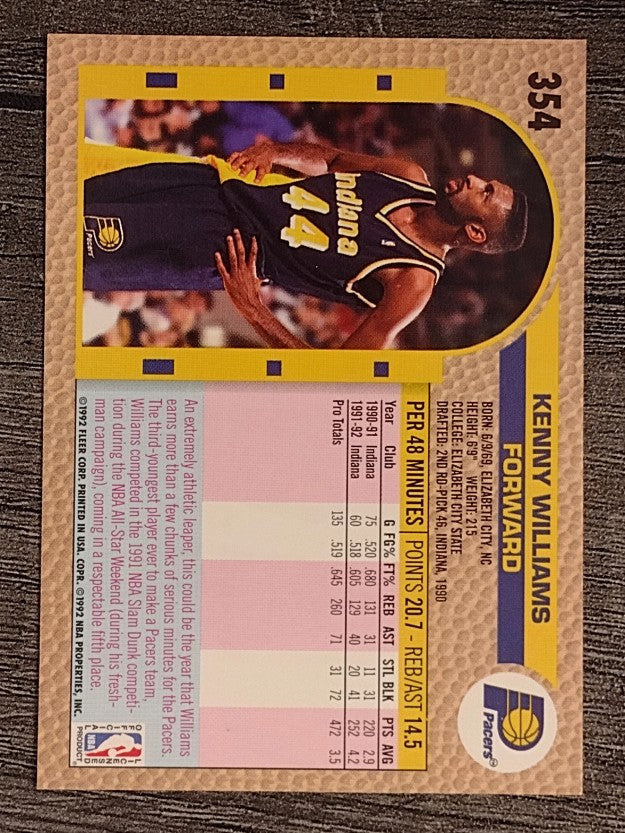 1992-93 Fleer #354 Kenny Williams