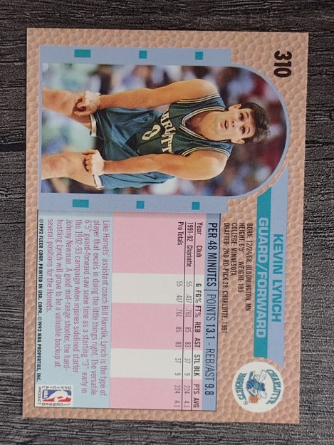 1992-93 Fleer #310 Kevin Lynch