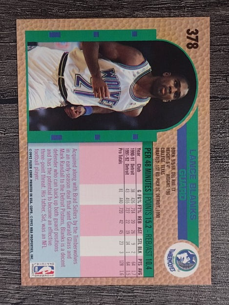 1992-93 Fleer #378 Lance Blanks