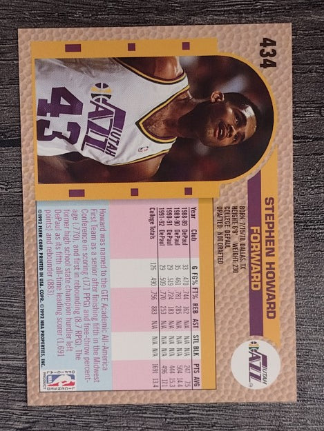 1992-93 Fleer #434 Stephen Howard RC