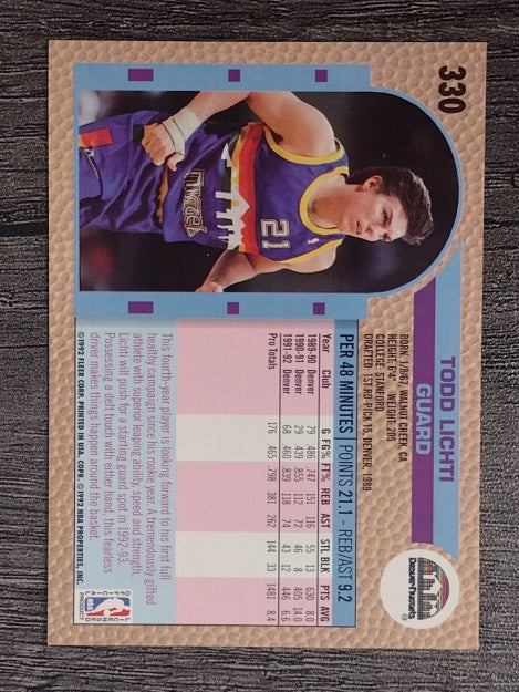 1992-93 Fleer #330 Todd Lichti