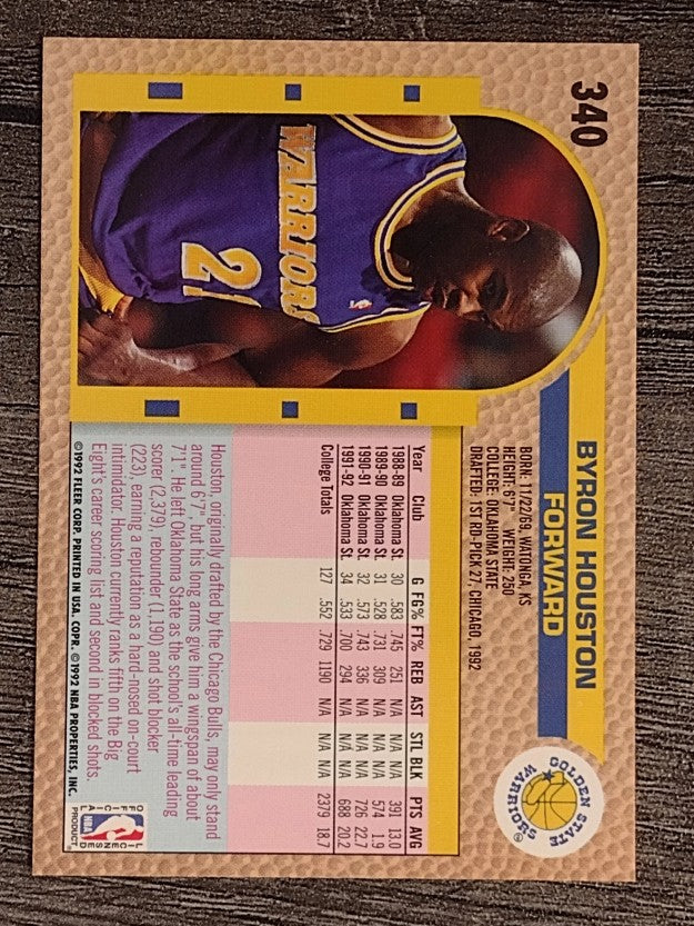 1992-93 Fleer #340 Byron Houston RC