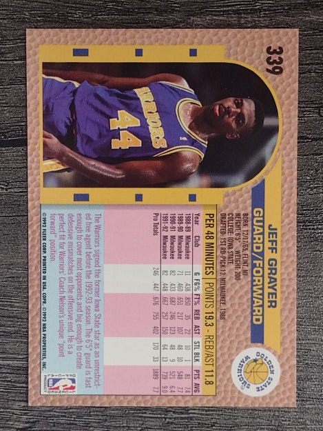 1992-93 Fleer #339 Jeff Grayer