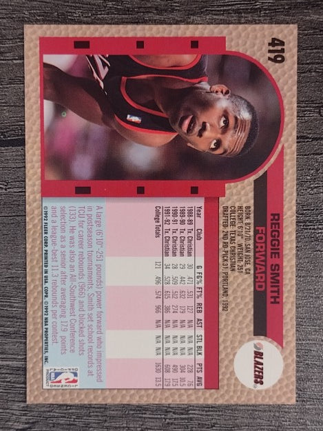 1992-93 Fleer #419 Reggie Smith RC