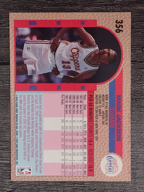 1992-93 Fleer #356 Mark Jackson