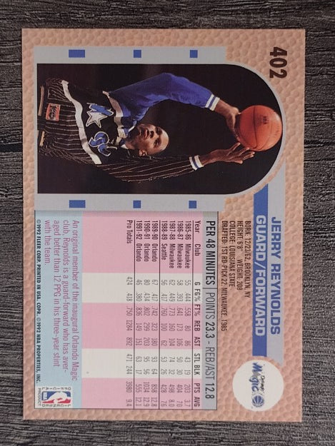 1992-93 Fleer #402 Jerry Reynolds