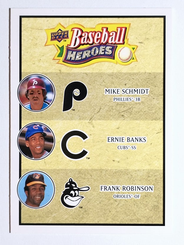 2008 Upper Deck Heroes #195 Mike Schmidt/Ernie Banks/Frank Robinson