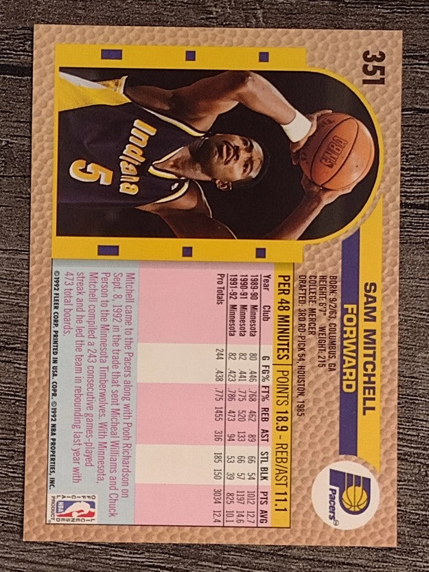 1992-93 Fleer #351 Sam Mitchell
