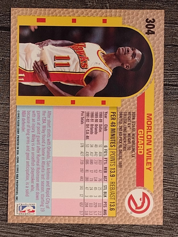 1992-93 Fleer #304 Morlon Wiley