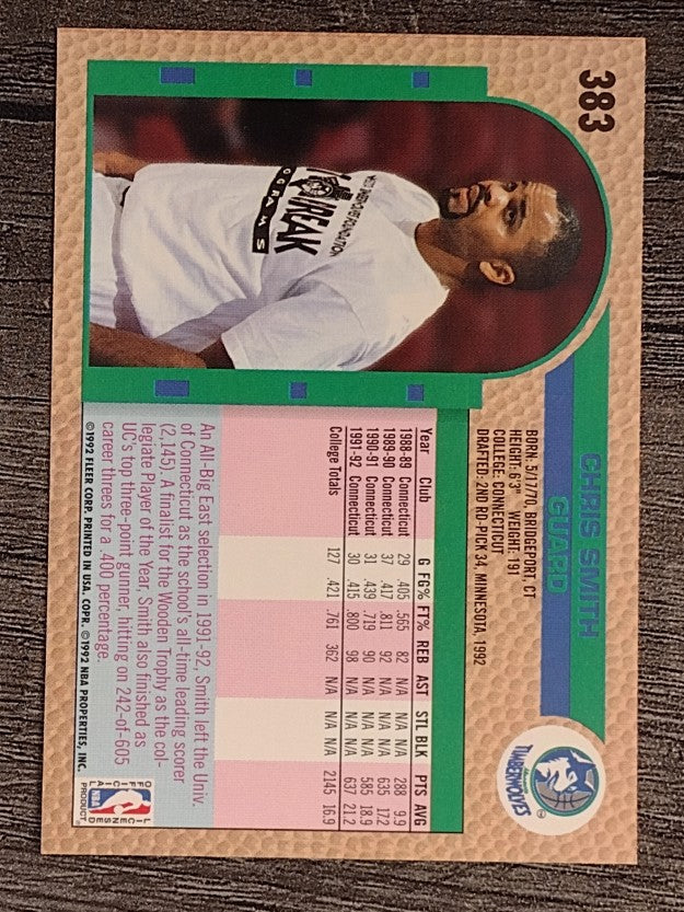 1992-93 Fleer #383 Chris Smith RC