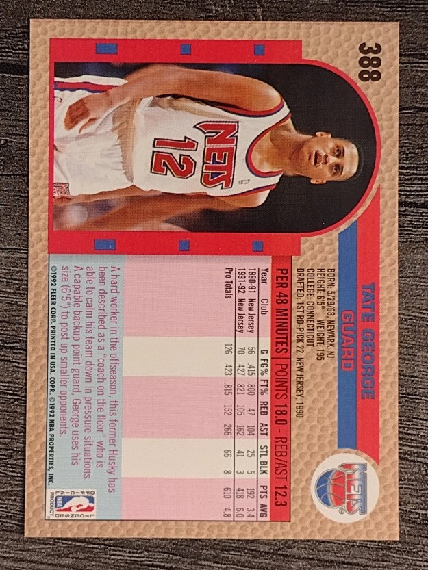 1992-93 Fleer #388 Tate George