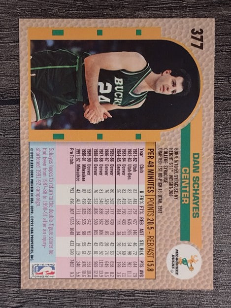 1992-93 Fleer #377 Danny Schayes