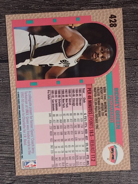 1992-93 Fleer #428 Sidney Green