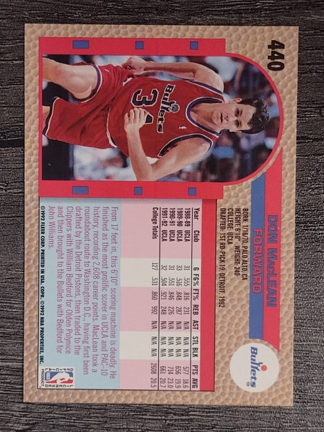 1992-93 Fleer #440 Don MacLean RC