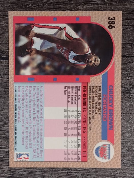1992-93 Fleer #386 Chucky Brown