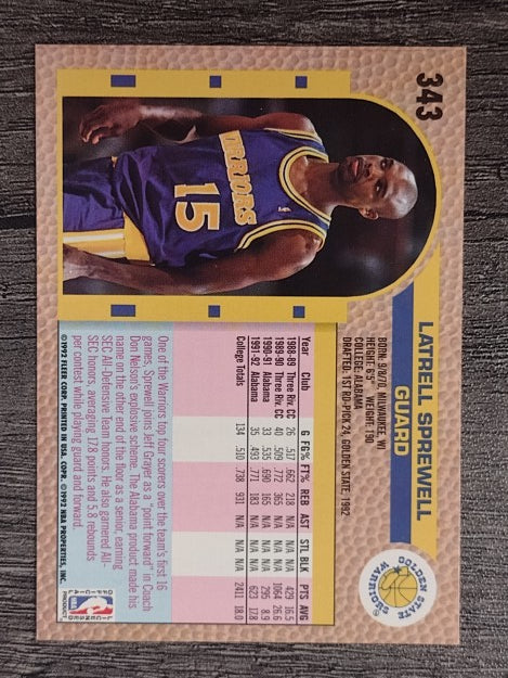 1992-93 Fleer #343 Latrell Sprewell RC