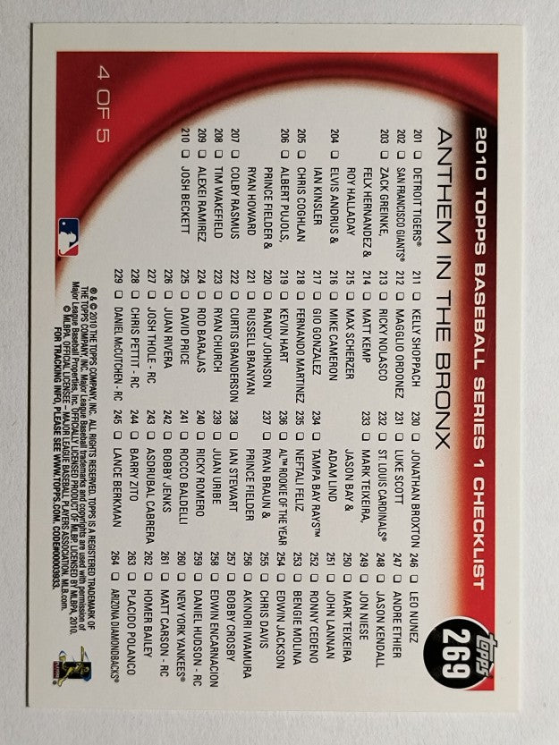 2010 Topps #269 Alex Rodriguez/Derek Jeter/Robinson Cano