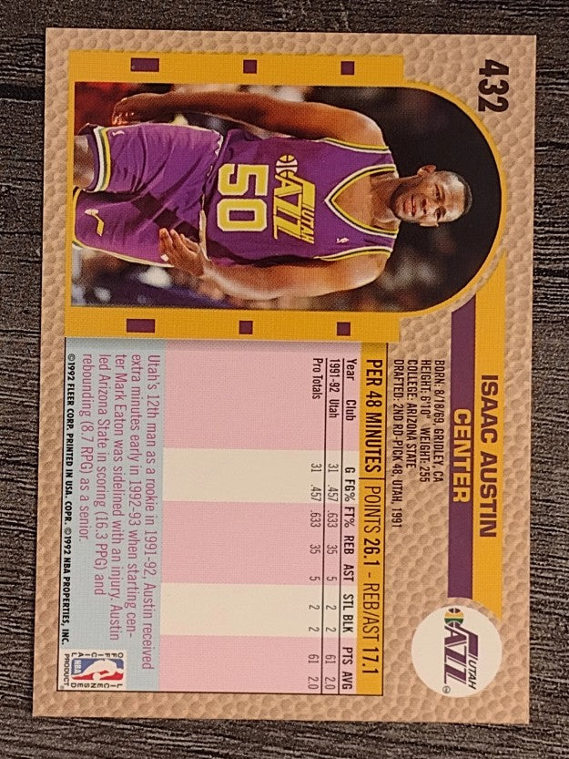 1992-93 Fleer #432 Isaac Austin RC