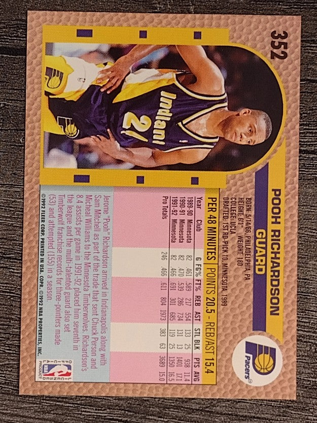 1992-93 Fleer #352 Pooh Richardson