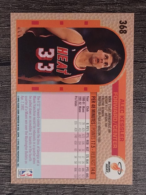 1992-93 Fleer #368 Alec Kessler