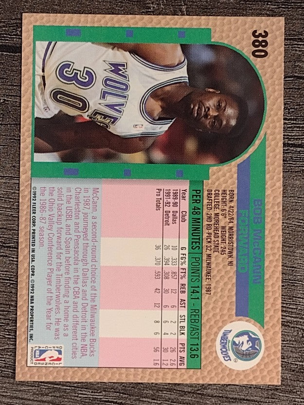 1992-93 Fleer #380 Bob McCann RC